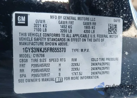 2015 Cadillac Escalade Premium from USA, damaged, VIN TXNRT